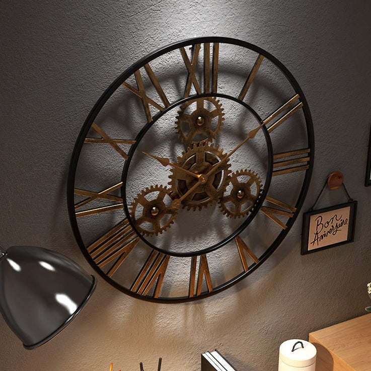 Wanduhr Schwarz Gold