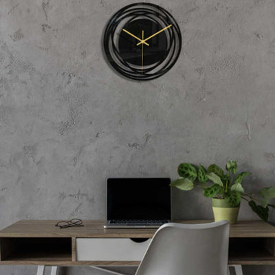 Wanduhr Modern Schwarz