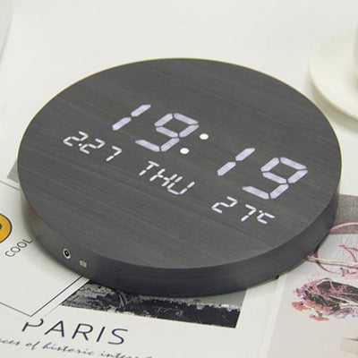 Wanduhr Digital Holz