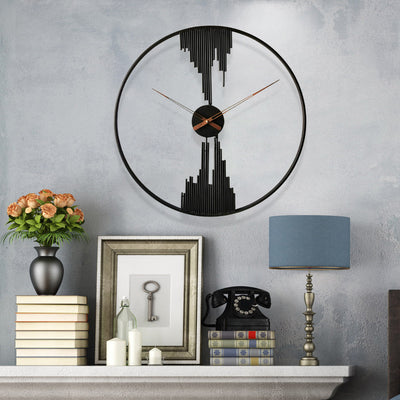 Wanduhr Schwarz 50 cm