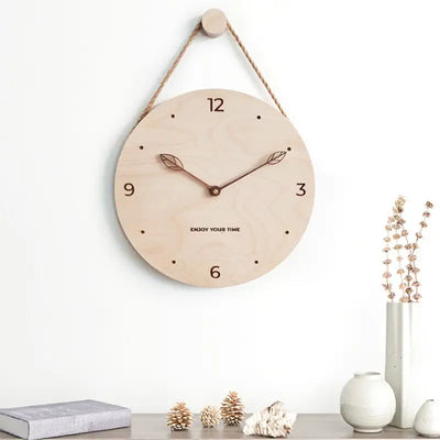 Horloge Murale en Bois de Bouleau - Horloges murales - Le style noir / 25 cm