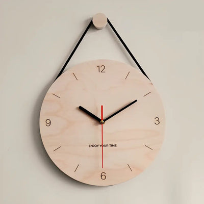 Horloge Murale en Bois de Bouleau - Horloges murales - Style de feuille / 25 cm