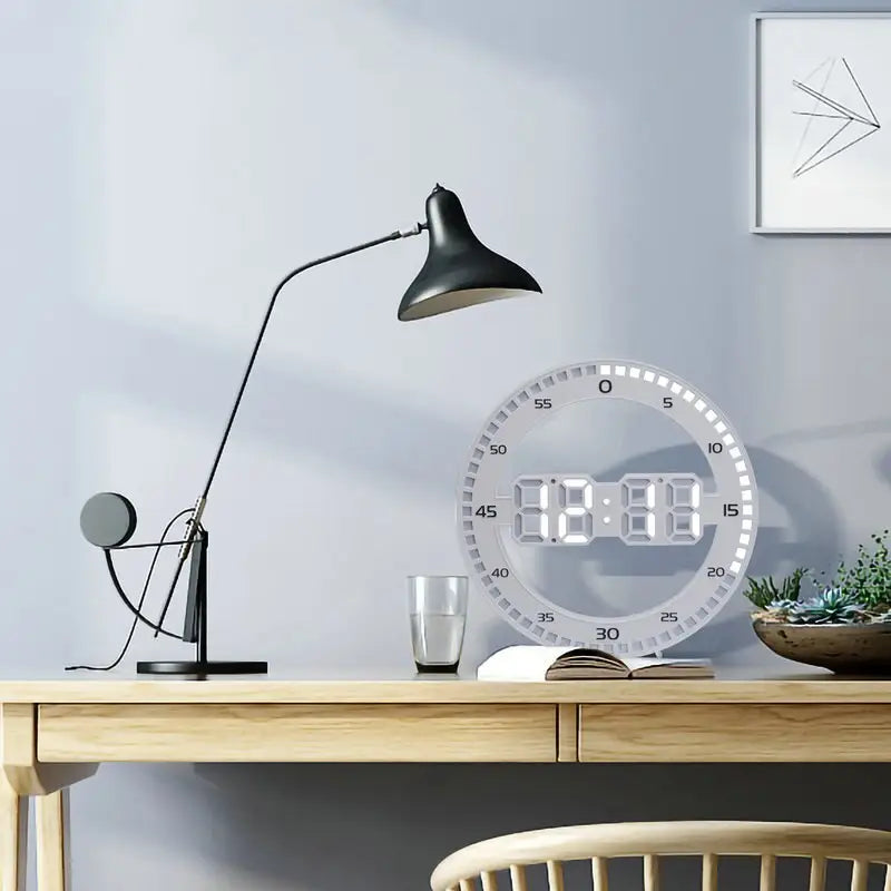 Horloge Murale LED 3D - Horloges murales - blanc LED vert