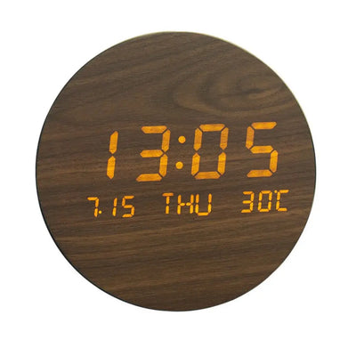 Wanduhr Digital Holz