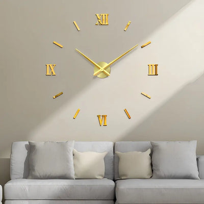Horloge Murale Stickers 3D - Horloges murales - or 40 cm