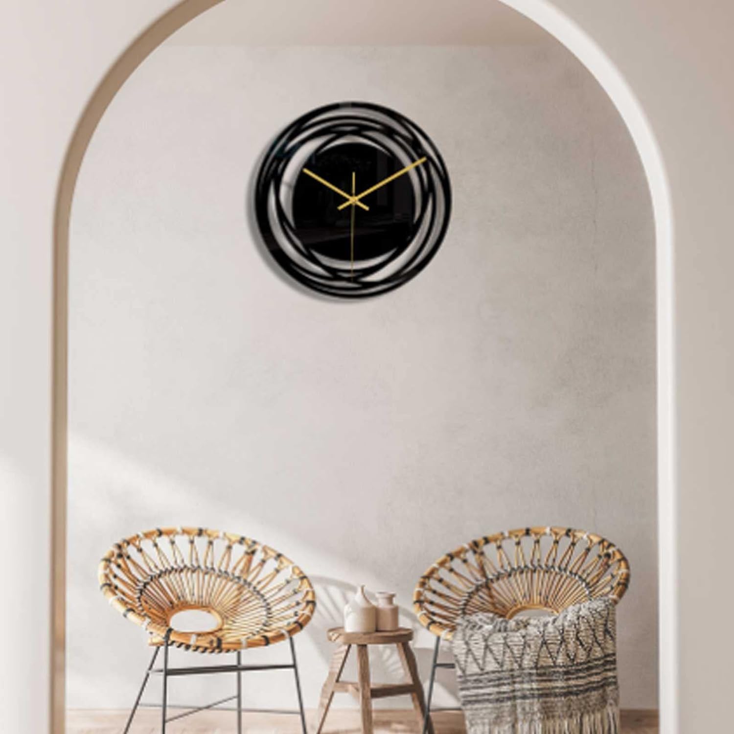 Wanduhr Modern Schwarz