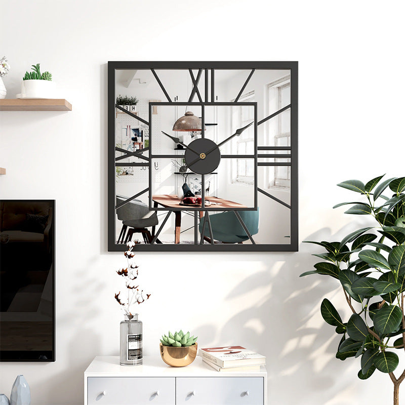 Wanduhr Silber Spiegel