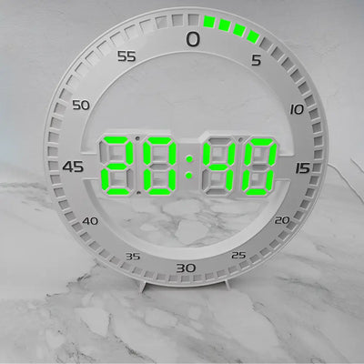 Horloge Murale LED 3D - Horloges murales - noir LED rouge