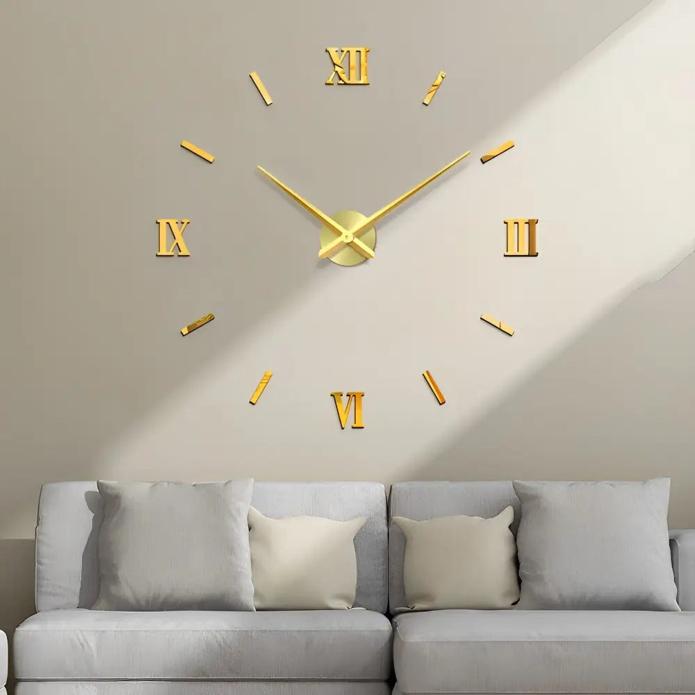 Horloge Murale Stickers 3D - Horloges murales - or 40 cm
