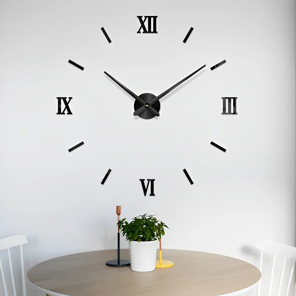 Horloge Murale Stickers 3D - Horloges murales - argent 120 cm